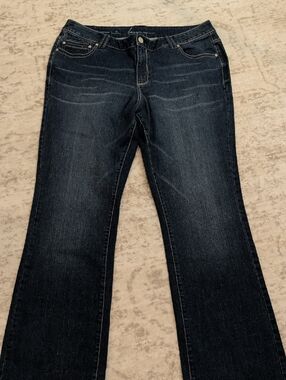 Lane Bryant Dark Wash Flare Jeans - Deep Blue